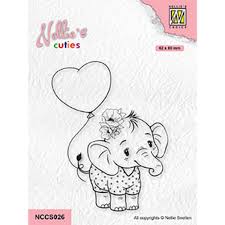 NCCS026 Elephant with heart - Stempel - Nellie Snellen