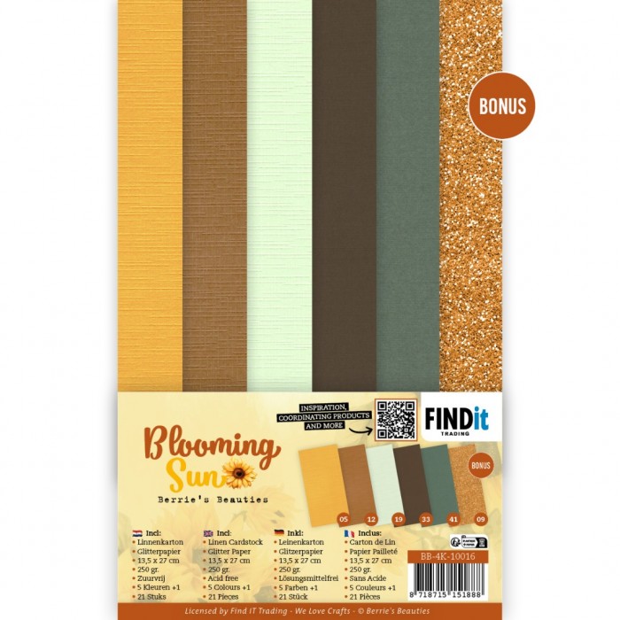 BB-4K-10016 Linen Cardstock Pack - Berries Beauties - Blooming sun - 4K