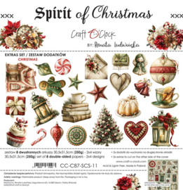 CC-C87-SCS-11   Extras to Cut Set – Christmas – Spirit Of Christmas, 30,5x31,5cm, mirror print, 250 gsm -PAKKETPOST!!