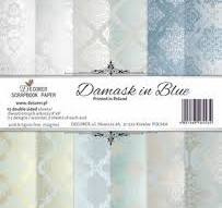 Damask in Blue 8x8 Inch Paper Pack (Double-sided) (DECOR-B44-443)
