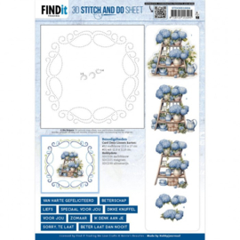 STDOHS10004 3D Stitch and Do Sheet - Berries Beauties - Blue Hydrangeas 2