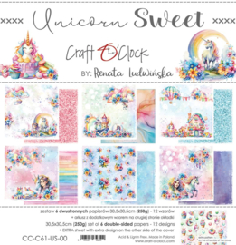 Craft O' Clock - Unicorn Sweet - Paperpad 30.5x30.5cm - PAKKETPOST!