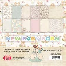 Paperpad 15,2 x 15,2 cm - New Baby Born - Craft & You