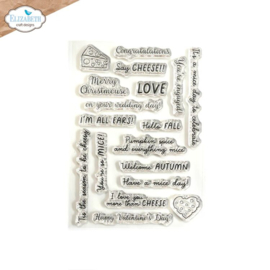 CS387 Elizabeth Craft Design - Cute & Whimsical - Clearstamps - Mice Sentiments