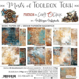 CC-F30-MTT-10   Basic Paper Set 20,3x20,3cm Mists Of Tollbox Town, 190 gsm