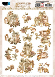 SB10962 3D Push Out - Amy Design - Frosted Gold Christmas - Presents