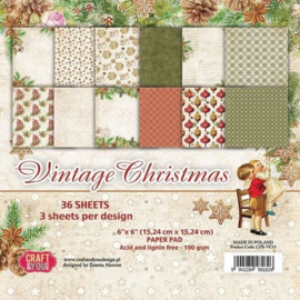 Paperpad 15,2 x 15,2 cm - 36 sheets - Vintage Christmas - Craft & You