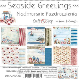 Craft O' Clock - Seaside Greetings - Paper Collection Set - 15.2 x 15.2 cm