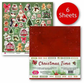 CPS-CHT30-6 Craft & You Design - Christmas Time - 12x12 Inch Paper Set - PAKKETPOST!!