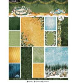SL-CF-DPP474 - StudioLight Designpapierblok – Background Paper Christmas Forest nr. 474