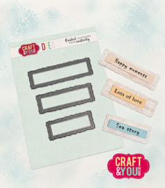 CW415 Craft & You Design - Fun by the Sea - Cutting Dies - Banners Old Frame