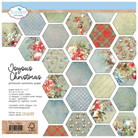 CO25 Elizabeth Craft Design - Paperpad 30.5 x 30.5 cm - Joyous Christmas - PAKKETPOST!