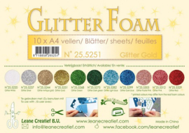 25.5251 Glitter foam sheets A4 Glitter Gold - per stuk