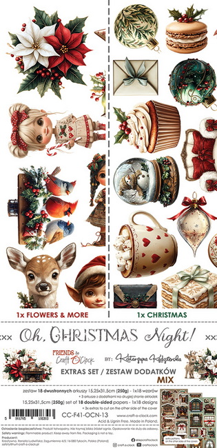CC-F41-OCN-13 Craft O Clock Extras Set Mix 15x30 cm Oh Christmas Night