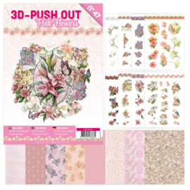 3DPO10047 3D Push-Out Book 47 - Pink Flowers