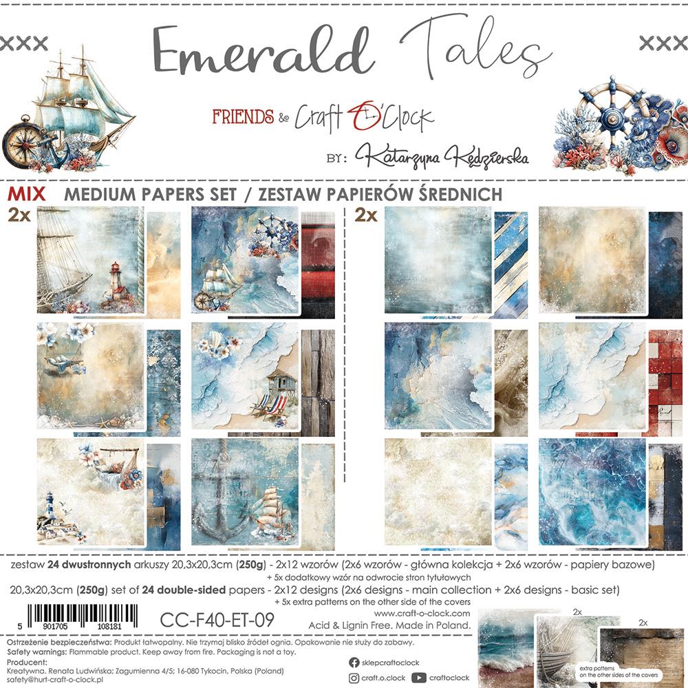 CC-F40-ET-09 Craft O' Clock - Emerald Tales - Mix Paper Set 20,3x20,3cm