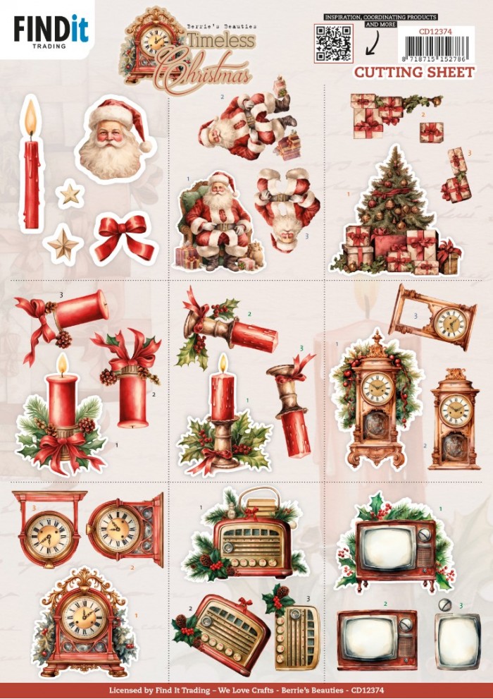 CD12374 3D Cutting Sheet - Berries Beauties - Timeless Christmas - Mini