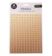 SL-ES-PEARL07 Self Adhesive - 3 Sizes - Hearts - Gold