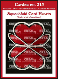 CLCZ315 Crealies Cardzz squashfold card - hart CLCZ315 7x7cm