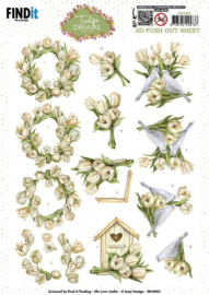 SB10993 3D Push out Sheet - Amy Design - Tulip Dreams - Romantic Tulips
