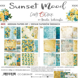 CC-C68-SM-09 Craft O Clock Set of Mix Papers 20x20 cm Sunset Mood