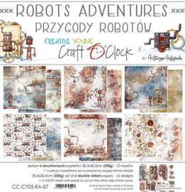 Craft O' Clock - Robot Adventures - Paper Collection Set - 30.5 x 30.5 cm - PAKKETPOST!