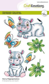 CraftEmotions clearstamps A6 Harry- Nijlpaard Harry Hippopotamus