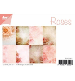 6011/0513 Paperbloc A4 a 12 vel - Roses - Joy Crafts