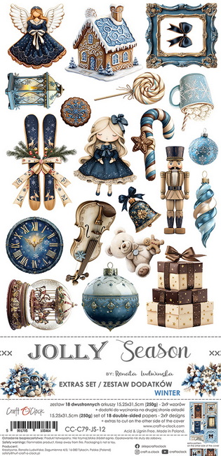 CC-C79-JS-12 Craft O Clock Extras Set Harmony 15x30 cm Jolly Season