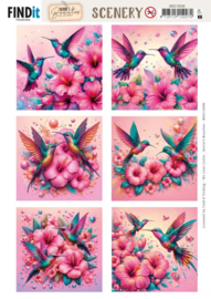 BBSC10096 Scenery Push out - Berries Beauties - Celestial Hummers - Square