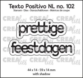 Crealies Texto Positivo prettige feestdagen - NL (H) POSNL102 44x14 - 59x14 mm