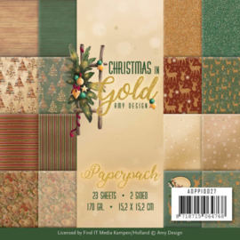 ADPP10027 Paperpad - Christmas Gold - Amy Design
