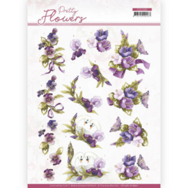 CD11582 3D vel A4  - Pretty Flowers - Marieke Design