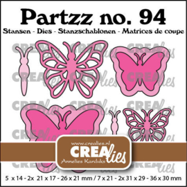 CLPartzz94 Stansmal Crealies - Vlinder B Middel en Klein- no94