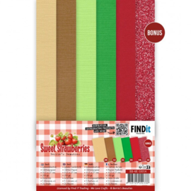 BB-4K-10014 Linen Cardstock Pack - Berries Beauties - Sweet Strawberries - 4K