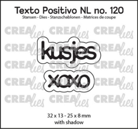 Crealies Texto Positivo kusjes xoxo - NL (H) POSNL120 32x13 - 25x8mm