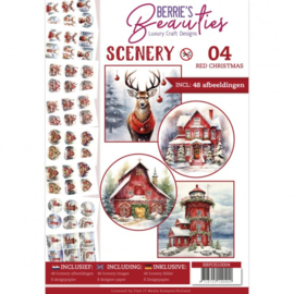 BBPOS10004 Push-Out Book Scenery 4- Red Christmas