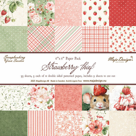 1444 Strawberry thief - 12x12" Collection pack - PAKKETPOST!!