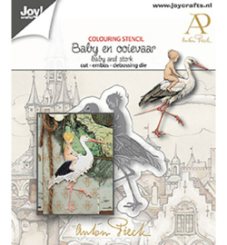 6002-1612 - Anton Pieck - Baby & Ooievaar - Joy Crafts