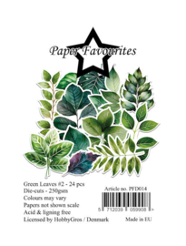 PFD014 Paper Favourites Die-Cuts Green Leaves 2