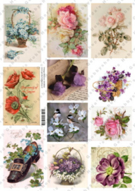 GH3002 Vintage vel -Bloemen - Gerda's Hobbyshop