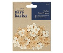 Papermania Bare Basics Burlap Mini Flowers (32pcs) (PMA 174867)