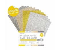 Glitterpapier A5 - Adhesive - 12 vel - 4 kleuren