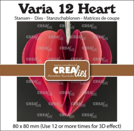 Varia 12 Crealies Varia 3D hart CLVAR12 80x80mm
