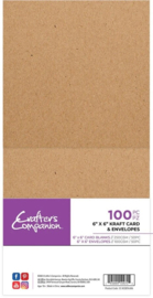 CC-KCBEN-6X6 Crafter's Companion - 6"x6" (15x15 cm) Kraft Card&Envelope - 100 st.