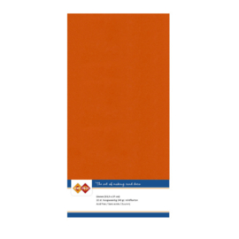 59 Autumn Oranje - Linnen Kaarten 4 kant 13.5x27cm - 10 stuks - 200 grams - Card Deco