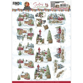 CD11990 3D Cutting Sheet - Yvonne Creations - Santa's Journey - Village