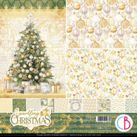 CBT069 SPARKLING CHRISTMAS PATTERNS PAD 12"X12" 8/PKG