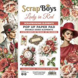 ScrapBoys - POP UP Paperpad - Lady in Red LARE-11
