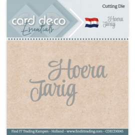 CDECD0045 Snij- en embosmal - Hoera  Jarig  - Card Deco